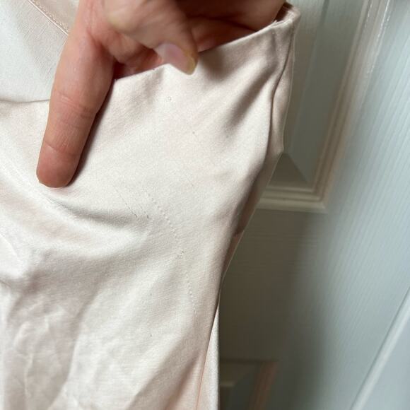 Significant Other Vienna High Neck Open Strap Back Satin Midi Dress Blush 10 - Picture 5 of 9